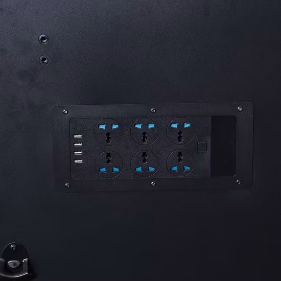 Proveedor de gabinete de herramientas de metal para banco de trabajo Goldenline, resistente, negro, con 15 cajones